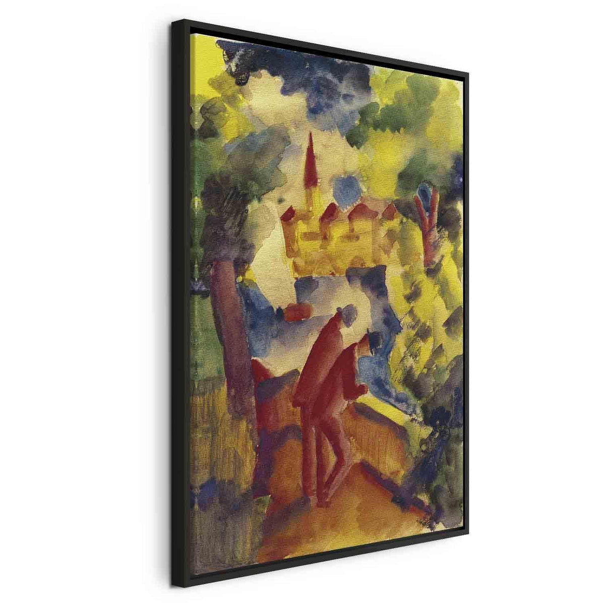 Leinwandbild - August Macke – Men on the Road by the Lake