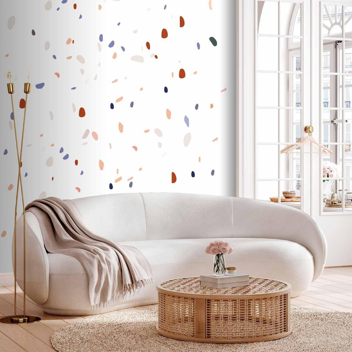 Fototapete - Classic Terrazzo on White Background