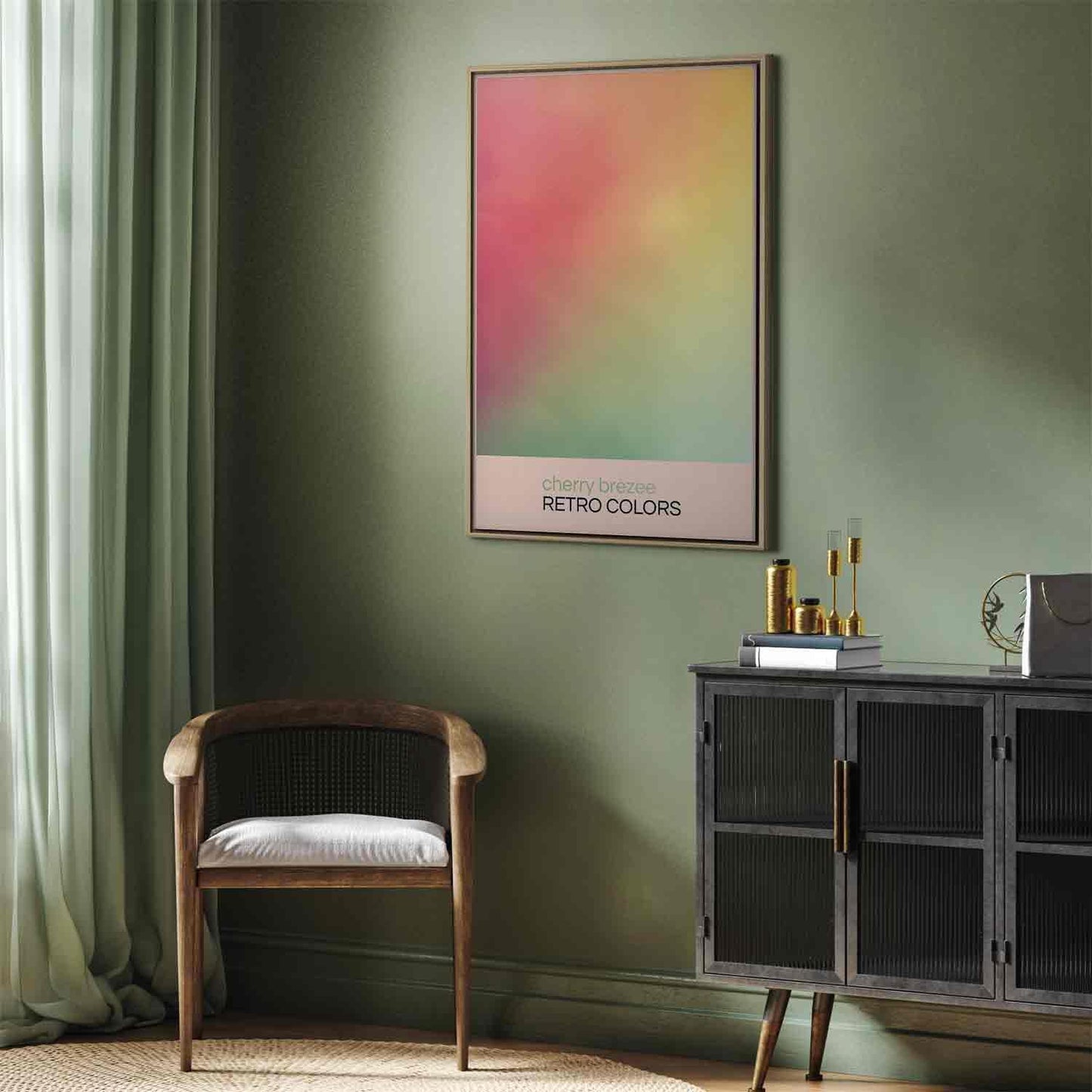 Leinwandbild - Cherry Breeze - Pastel Gradient in Delicate Retro Colors Artgeist