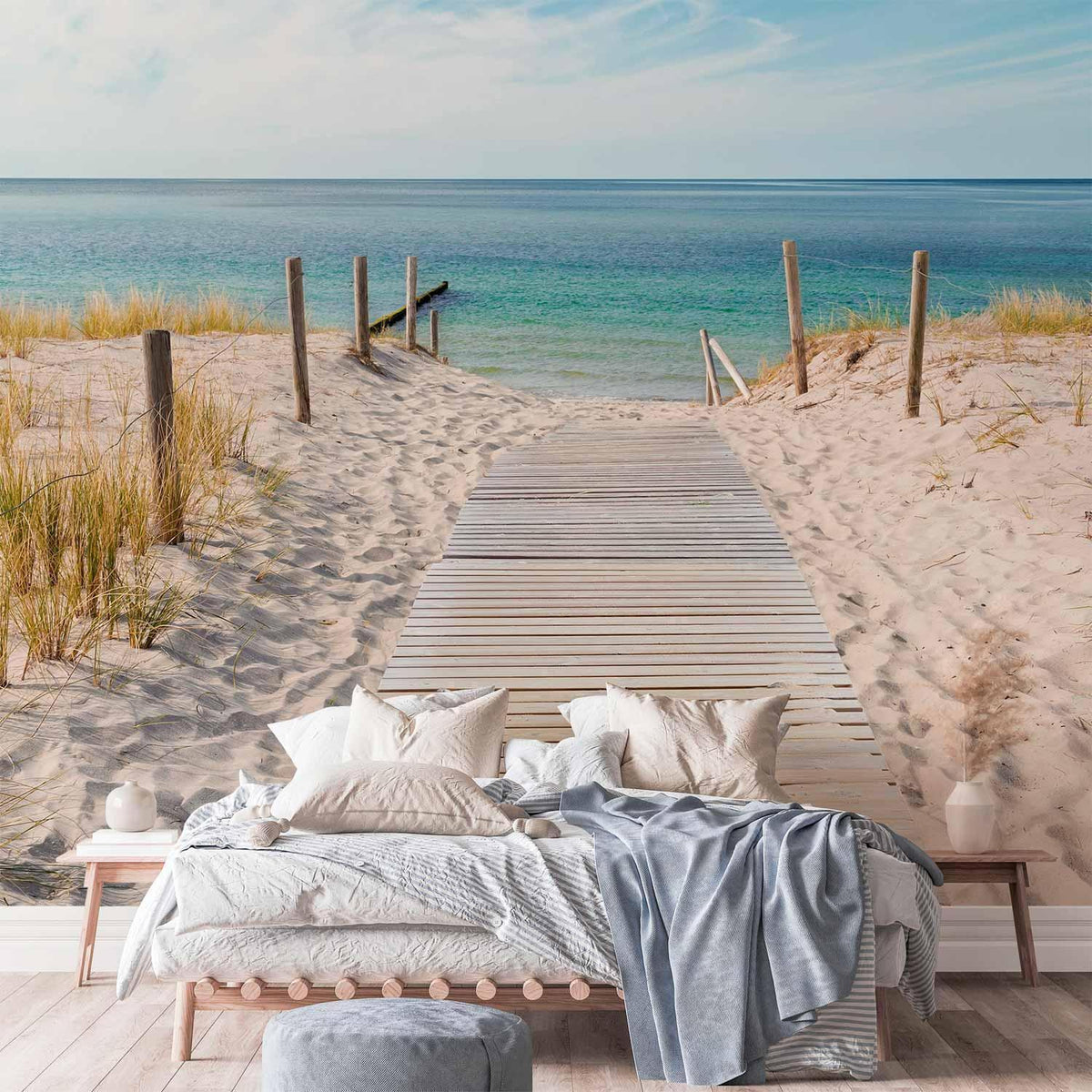 Fototapete Urlaub am Meer – Entspannte Strandszene