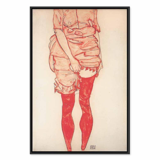 Leinwandbild - Egon Schiele – Standing Woman in Red
