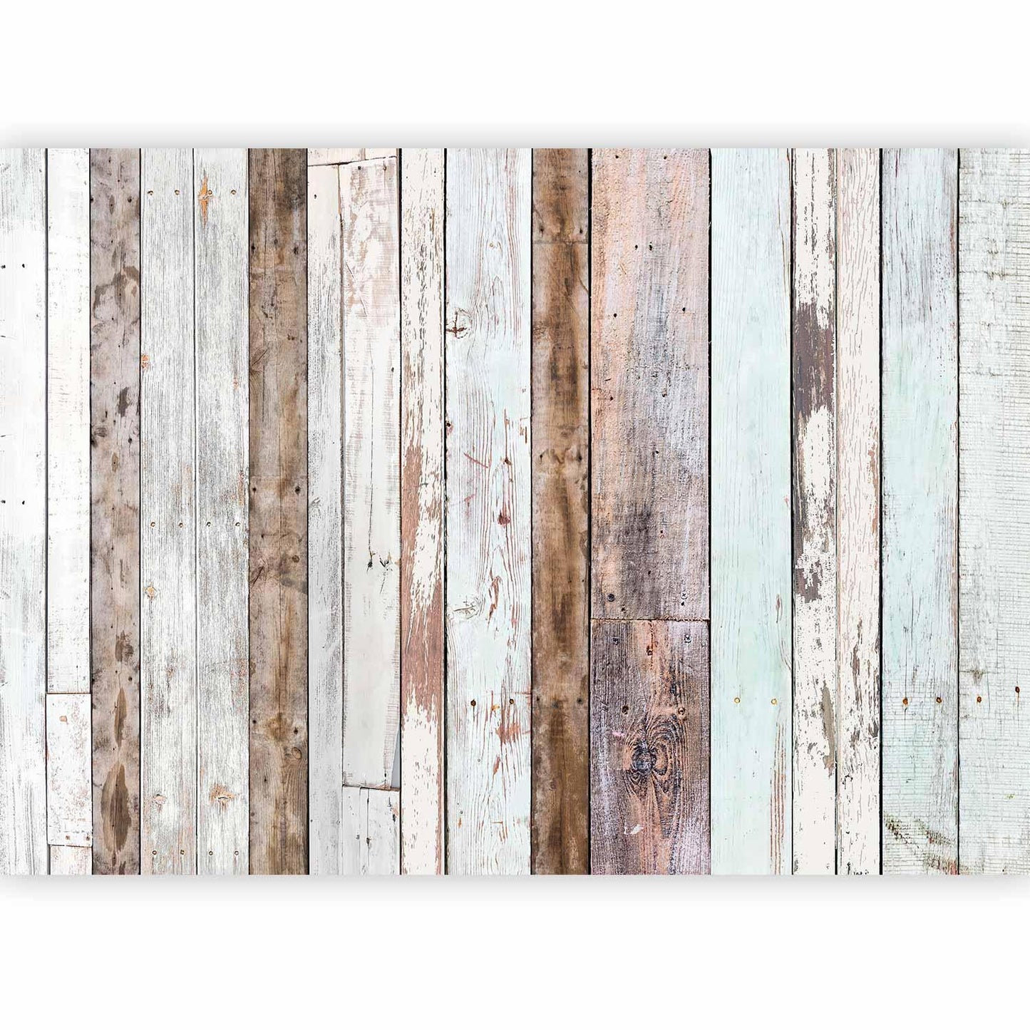 Fototapete – Bunte Holzbretter im Vintage-Look