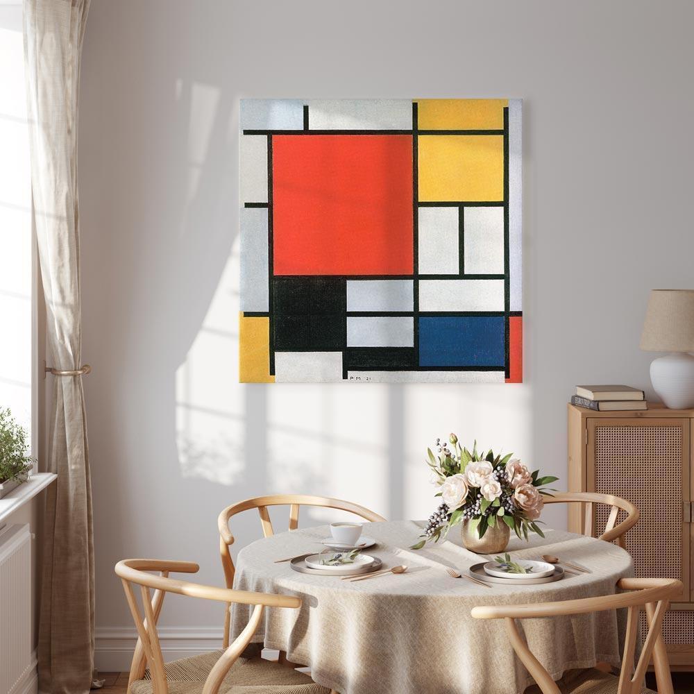 Leinwandbild - Piet Mondrian – Composition with red, yellow blue and black