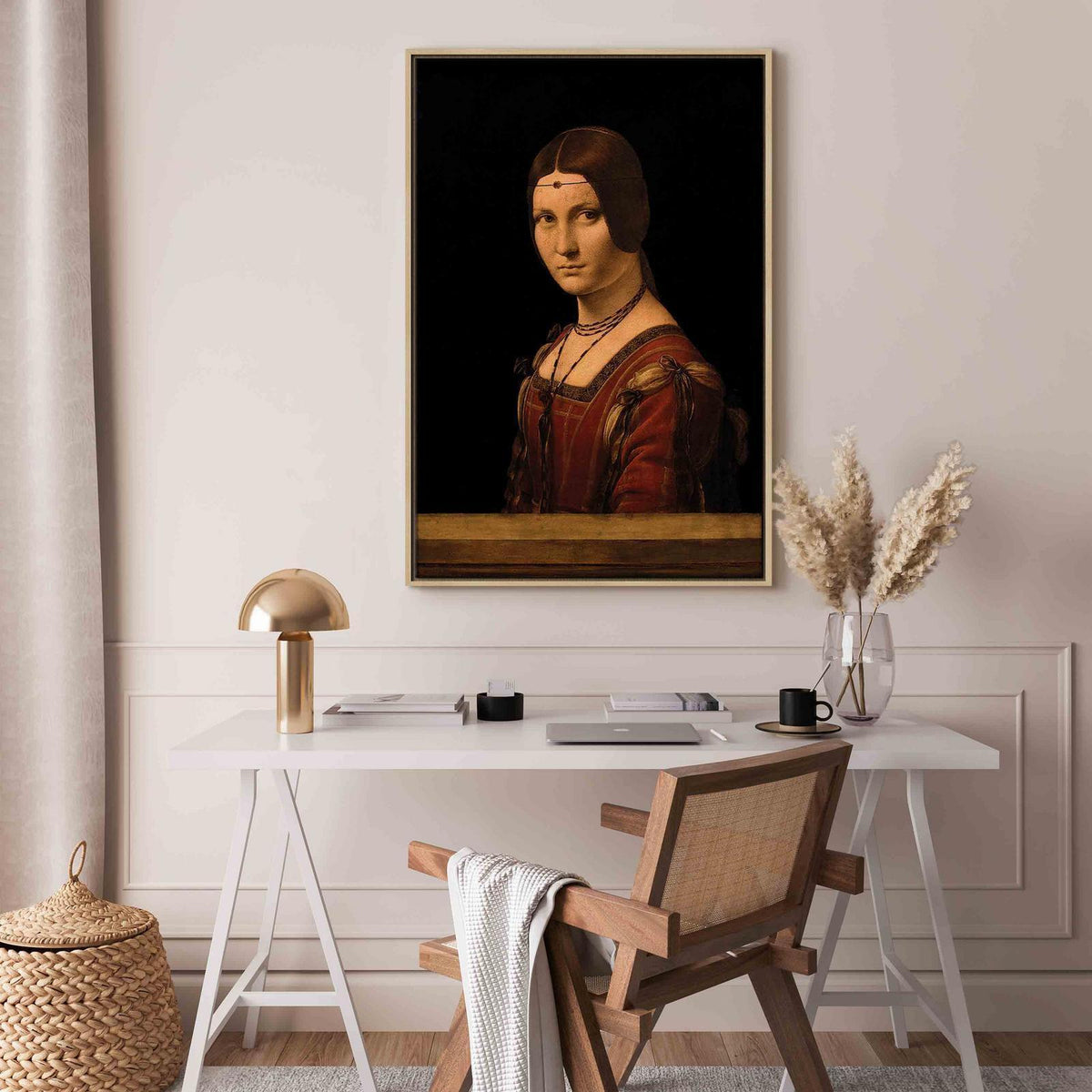 Leinwandbild - Leonardo da Vinci – Beautiful Ferronière