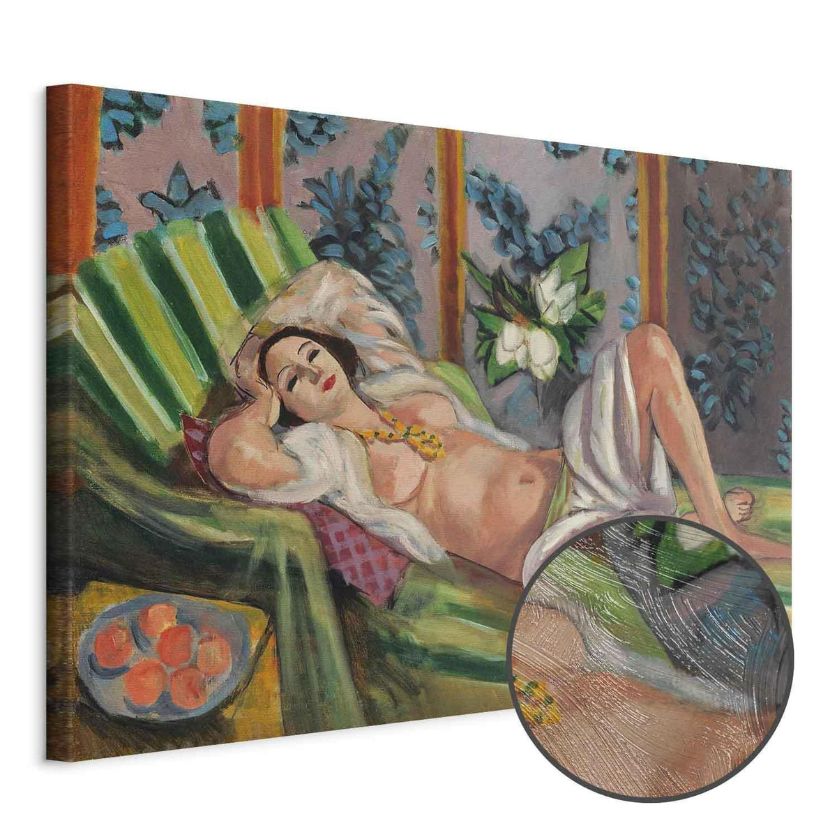 Leinwandbild - Henri Matisse – Reclining Odalisque with Magnolias