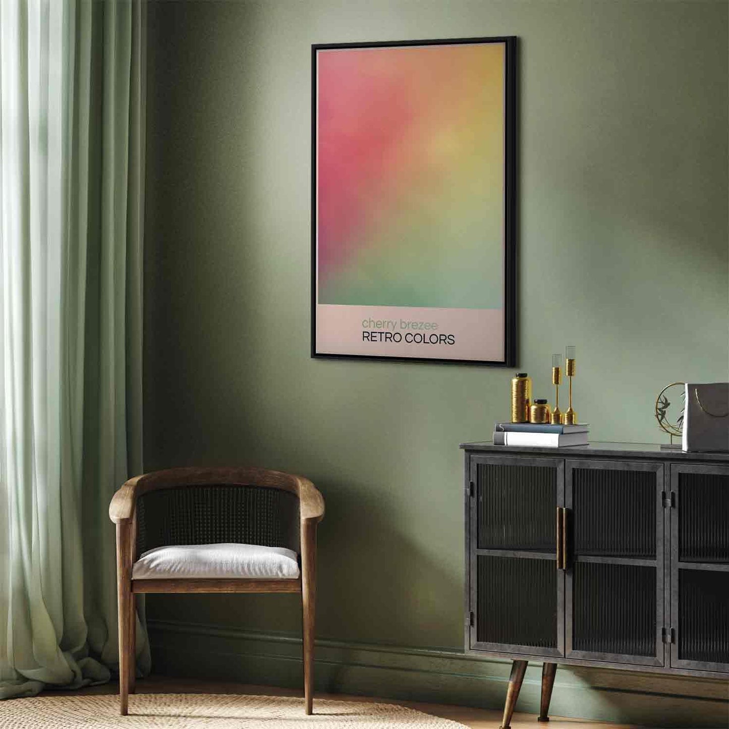 Leinwandbild - Cherry Breeze - Pastel Gradient in Delicate Retro Colors Artgeist