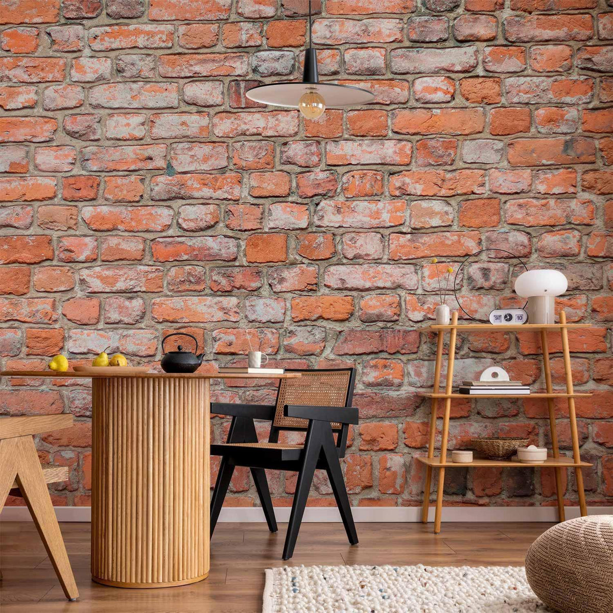 Fototapete - Loft Wall - Pattern Imitating an Old Red Brick