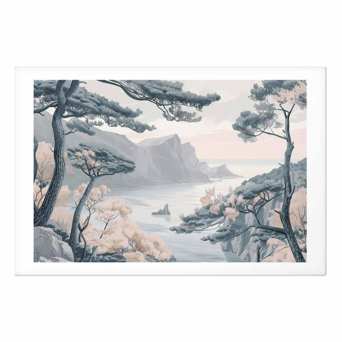 Poster - Blue Coast in Delicate Colors