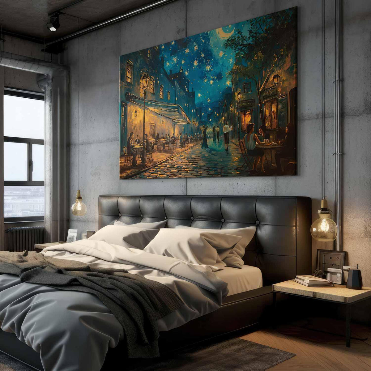 Wandbild XXL - Paris street - painting inspired by the style of Vincent van Gogh