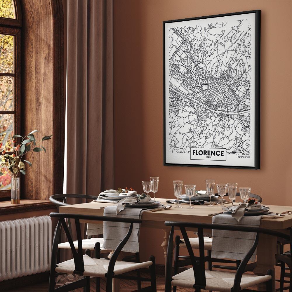 Leinwandbild - Florence Map (1 Part) Vertical