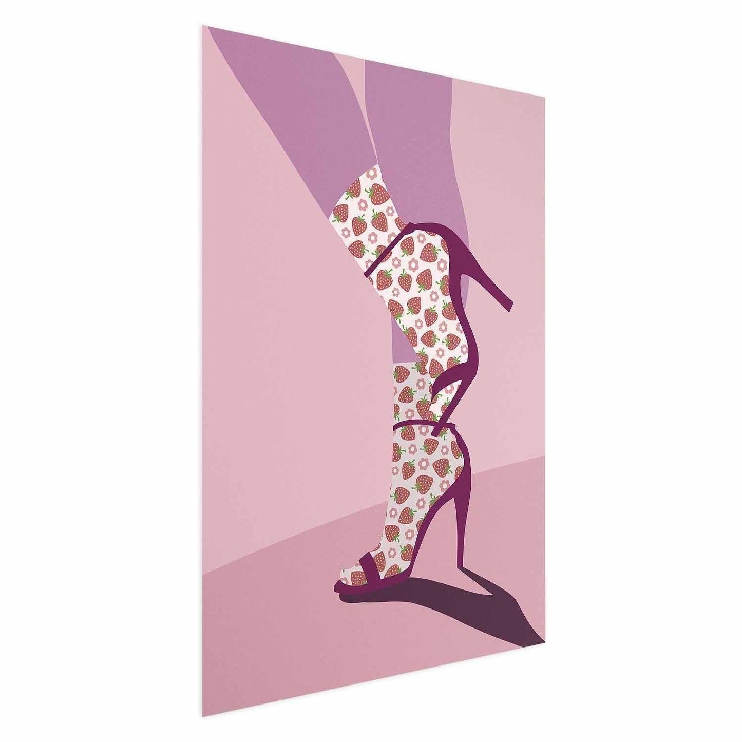 Poster Erdbeersocken – Verspielt, frech & modern