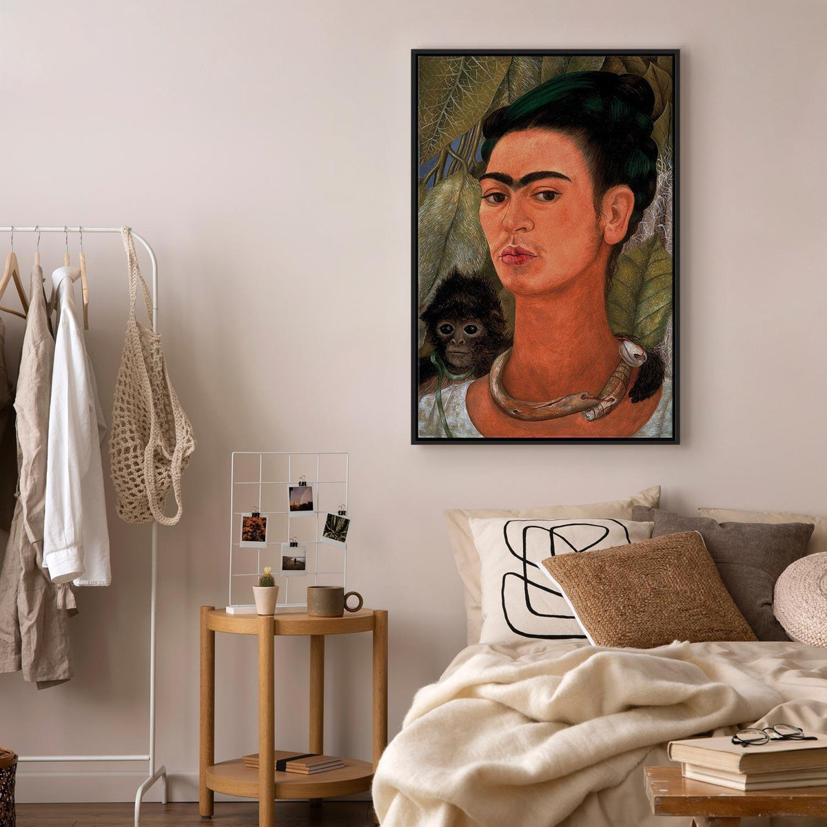 Leinwandbild - Frida Kahlo – Self-Portrait with Monkey