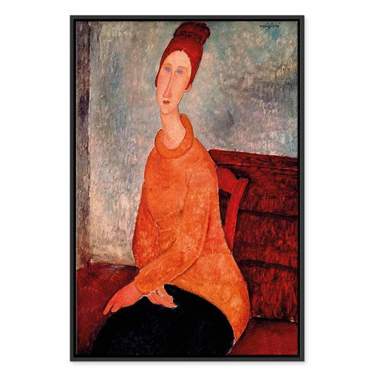 Leinwandbild - Amedeo Modigliani – Jeanne Hebuterne in a Yellow Sweater