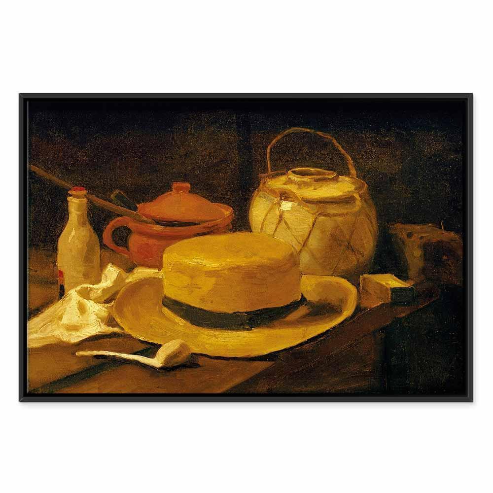 Leinwandbild - Vincent Van Gogh – Still life with yellow straw hat