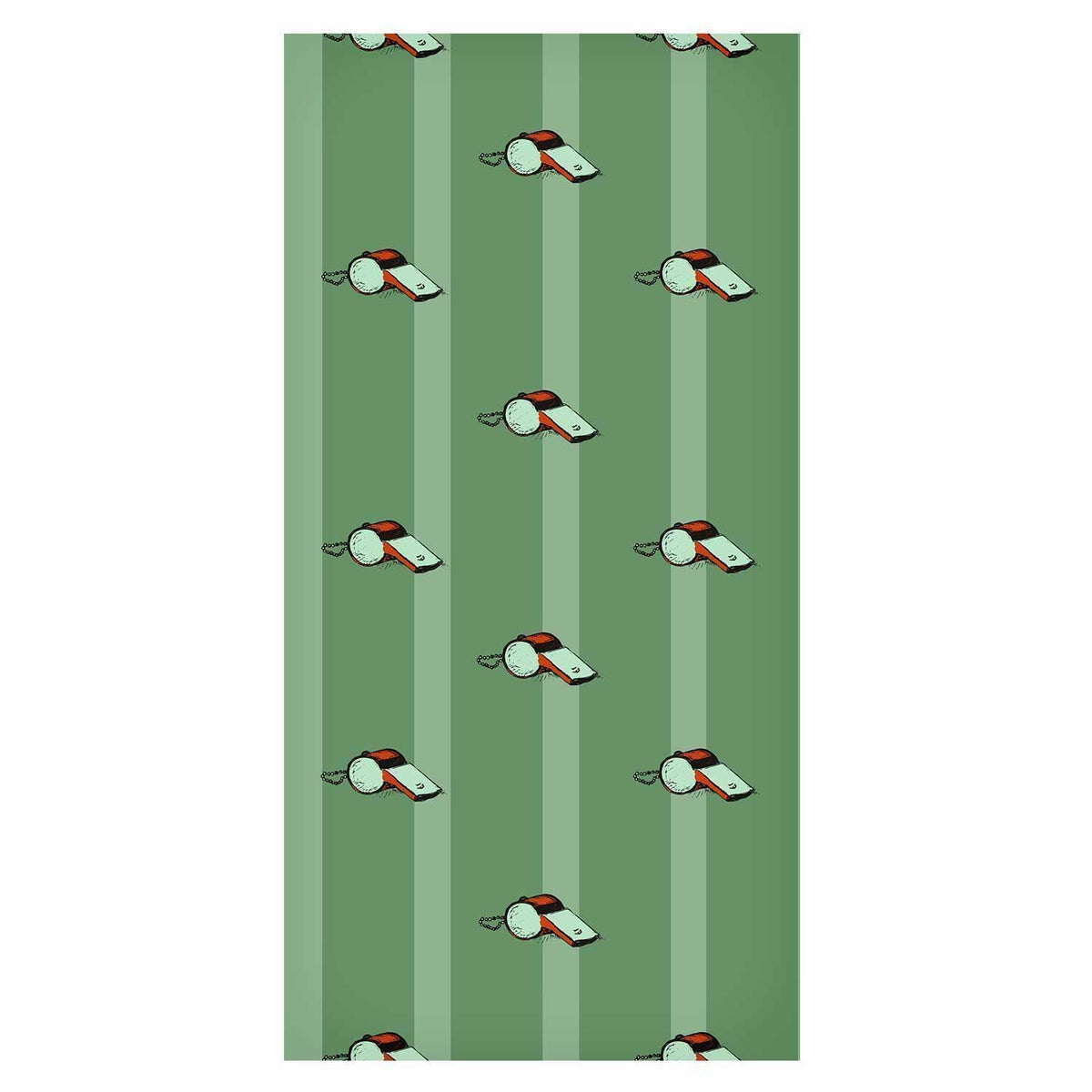 Tapete - Sports Whistles - Repeating pattern on a striped green background