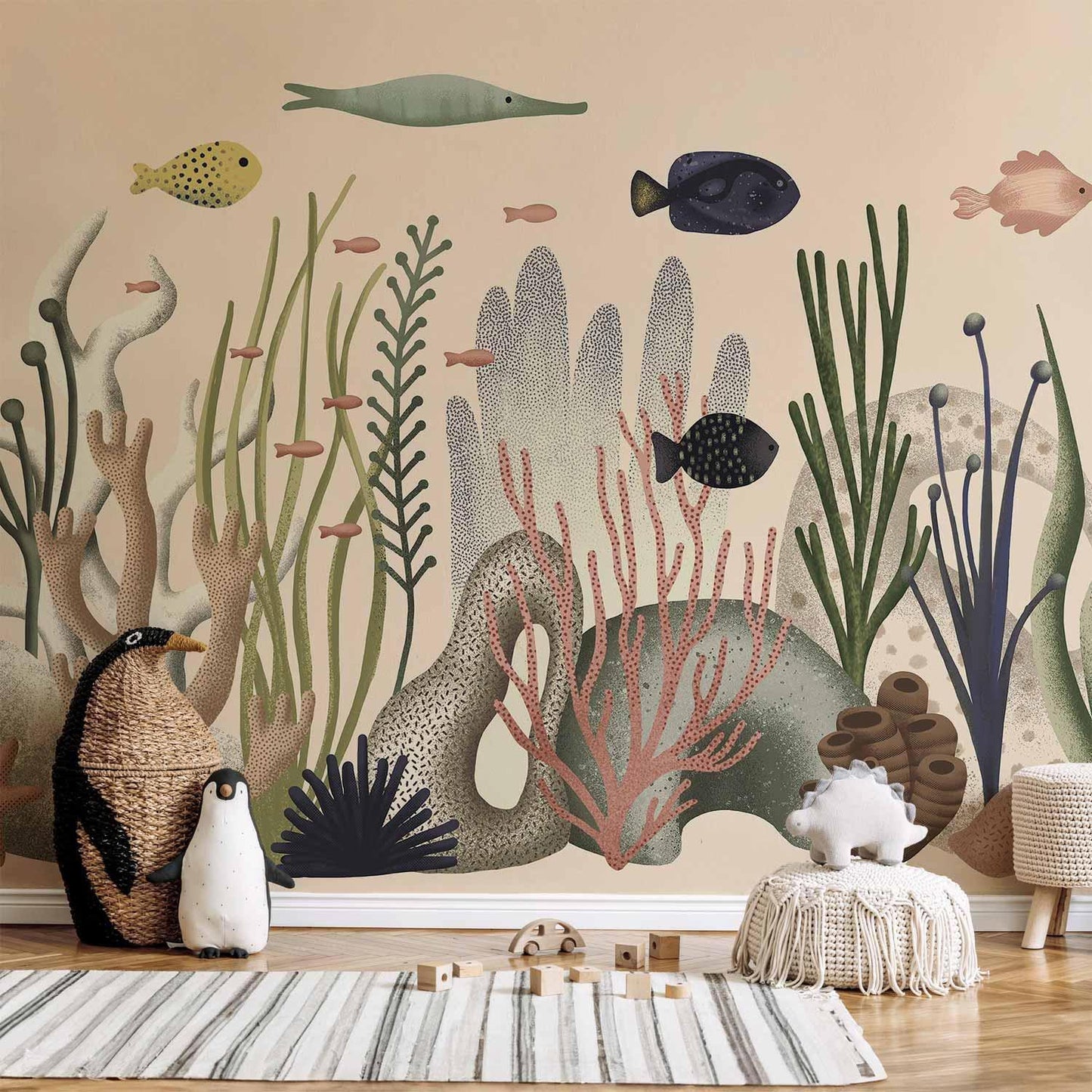 Fototapete - Underwater World - Fish and Corals in Pastel Colours Artgeist