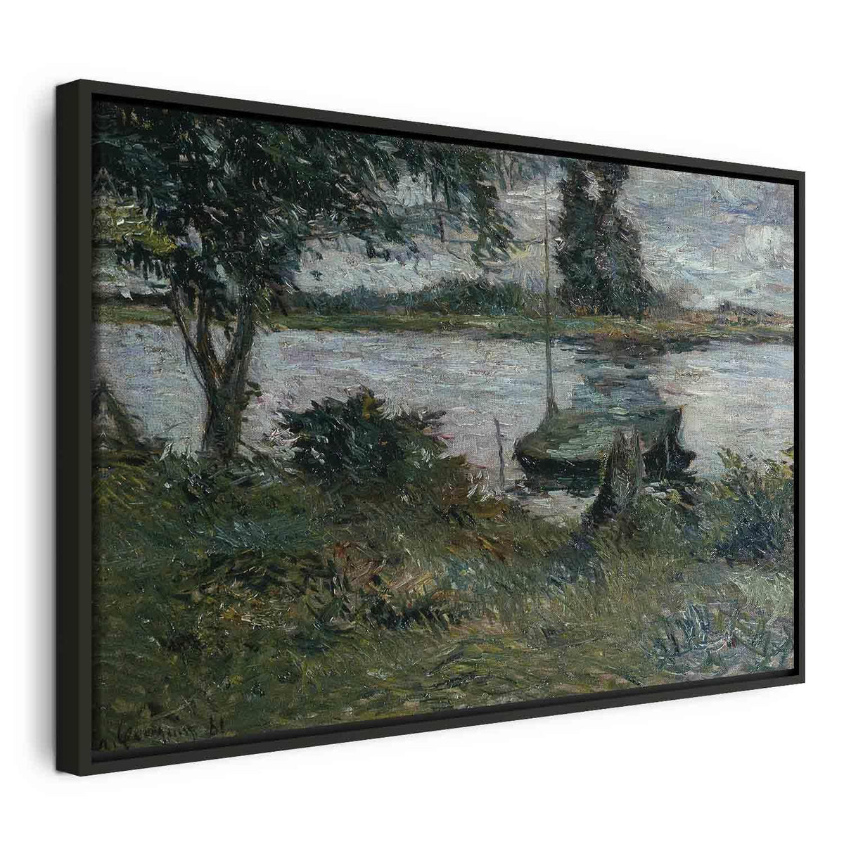 Leinwandbild - Paul Gauguin – Flußufer
