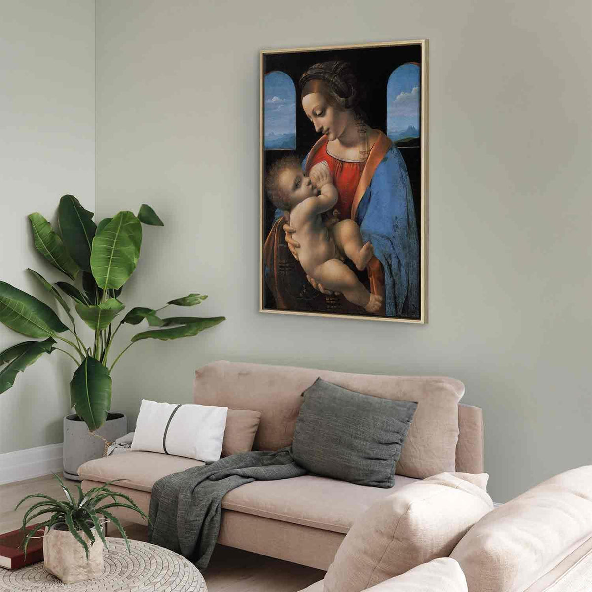 Leinwandbild - Leonardo da Vinci – Madonna Litta
