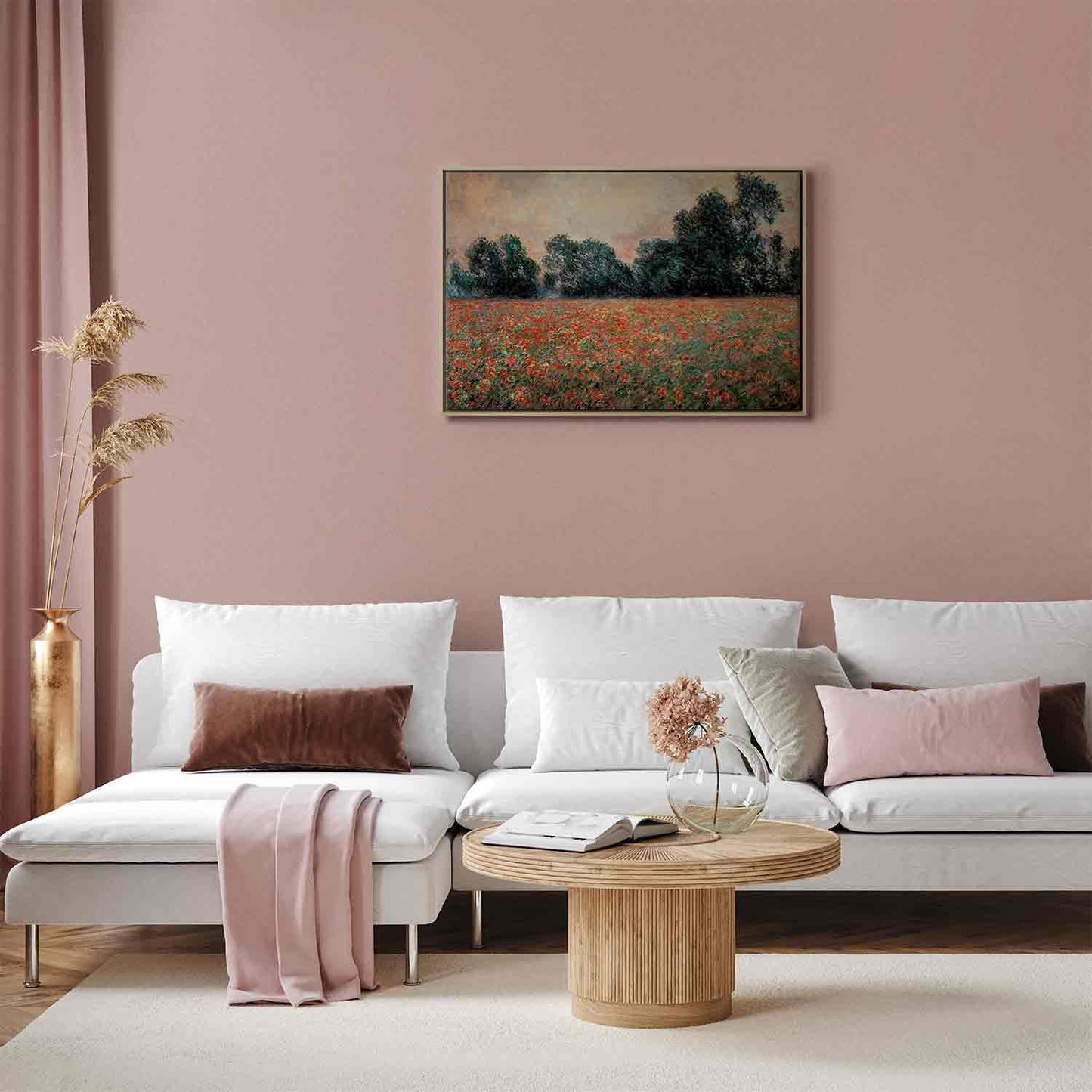 Leinwandbild - Field with wild Poppies (Claude Monet) Artgeist