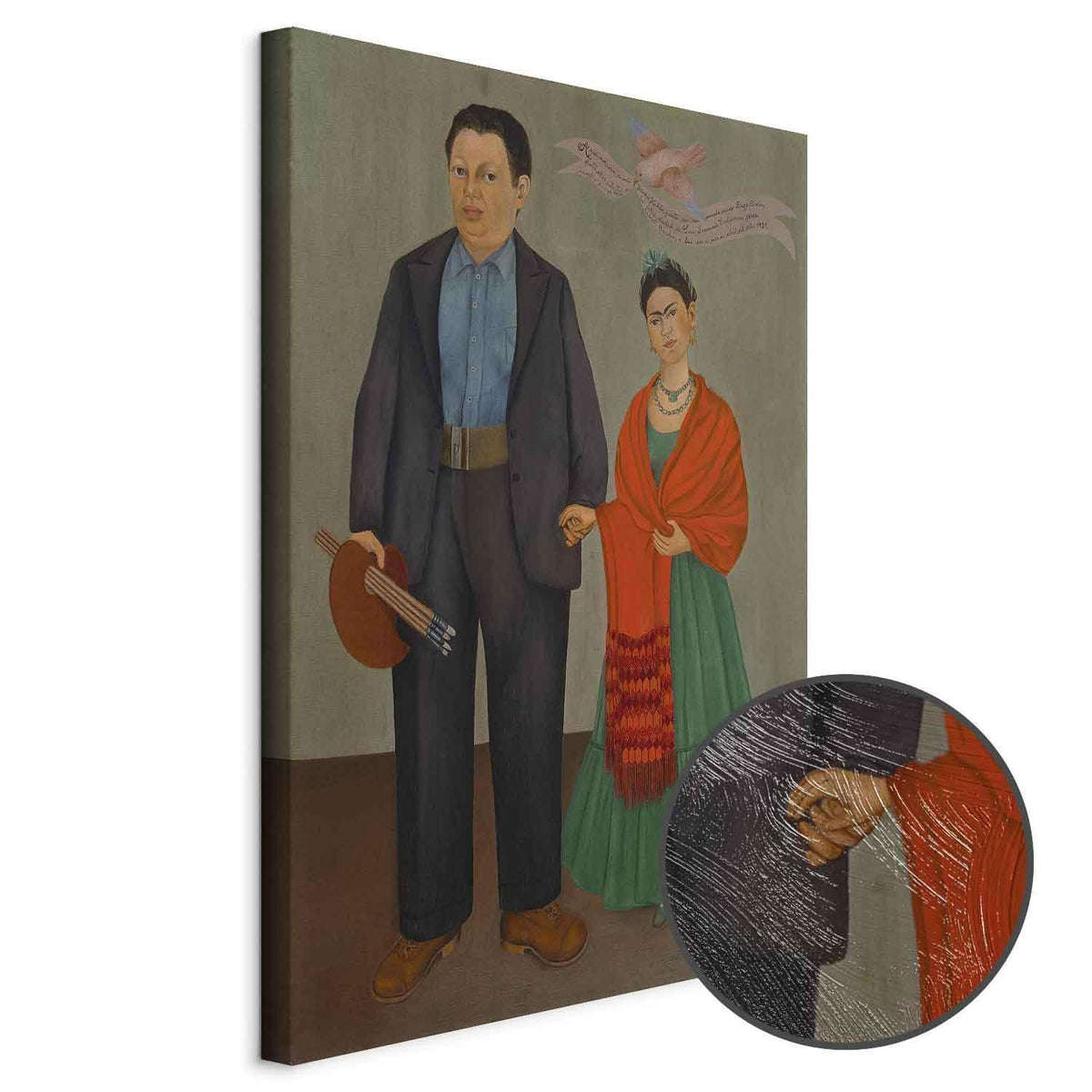 Leinwandbild - Frida Kahlo – Frida and Diego Rivera
