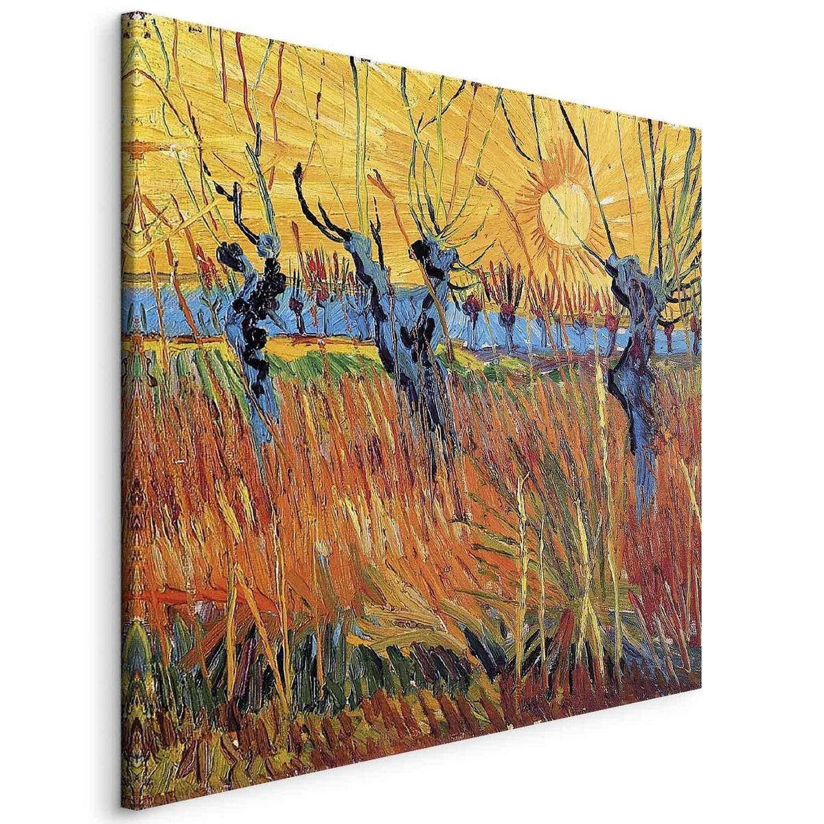 Leinwandbild - Vincent van Gogh – Willows at Sunset