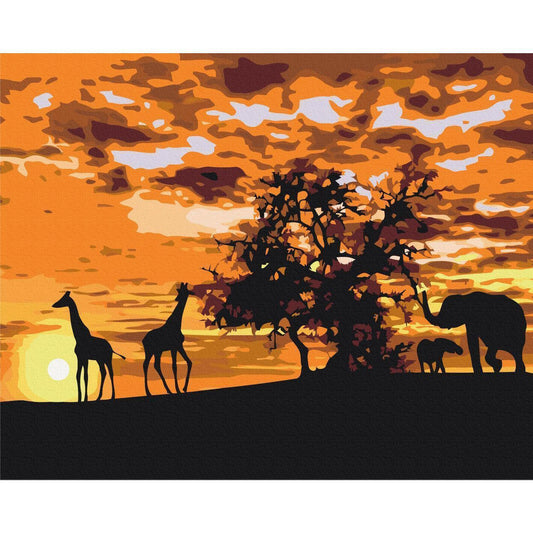 Malen nach Zahlen - Savannah (Giraffes & Elephants)