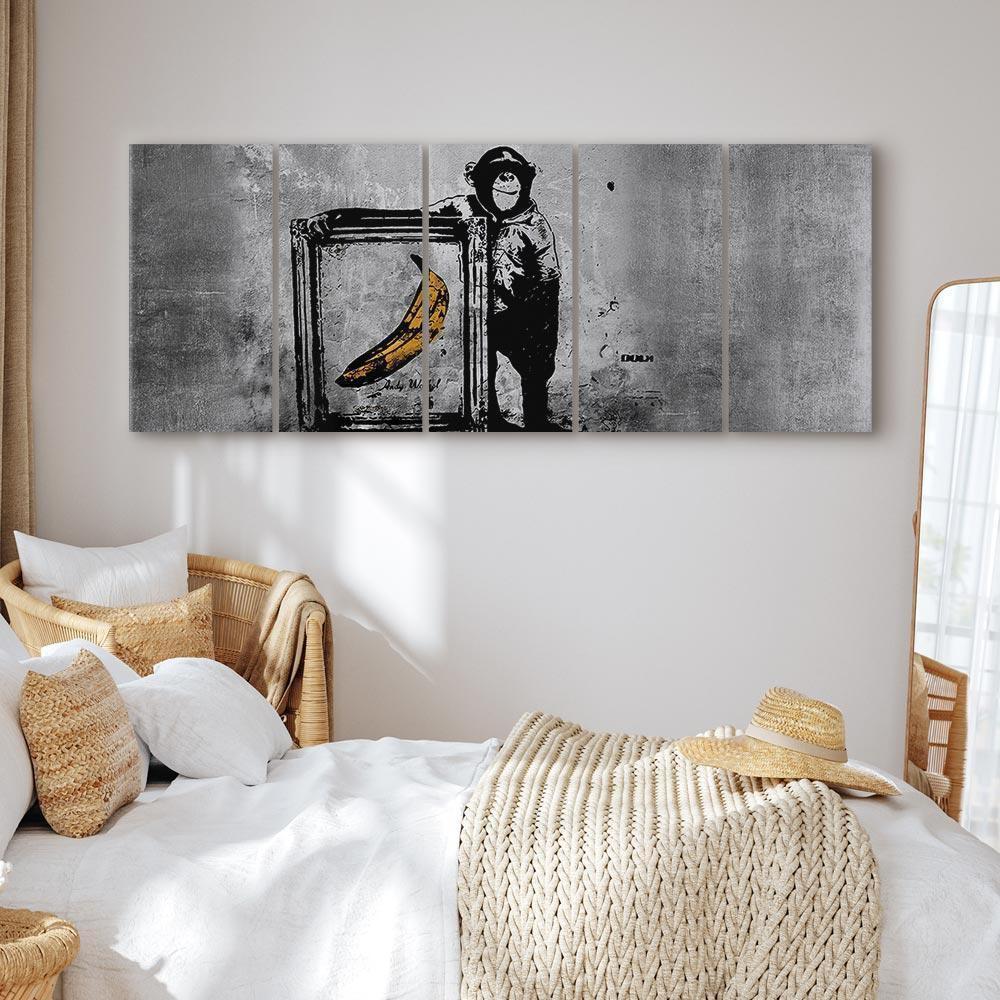 Leinwandbild - Banksy: Monkey with Frame