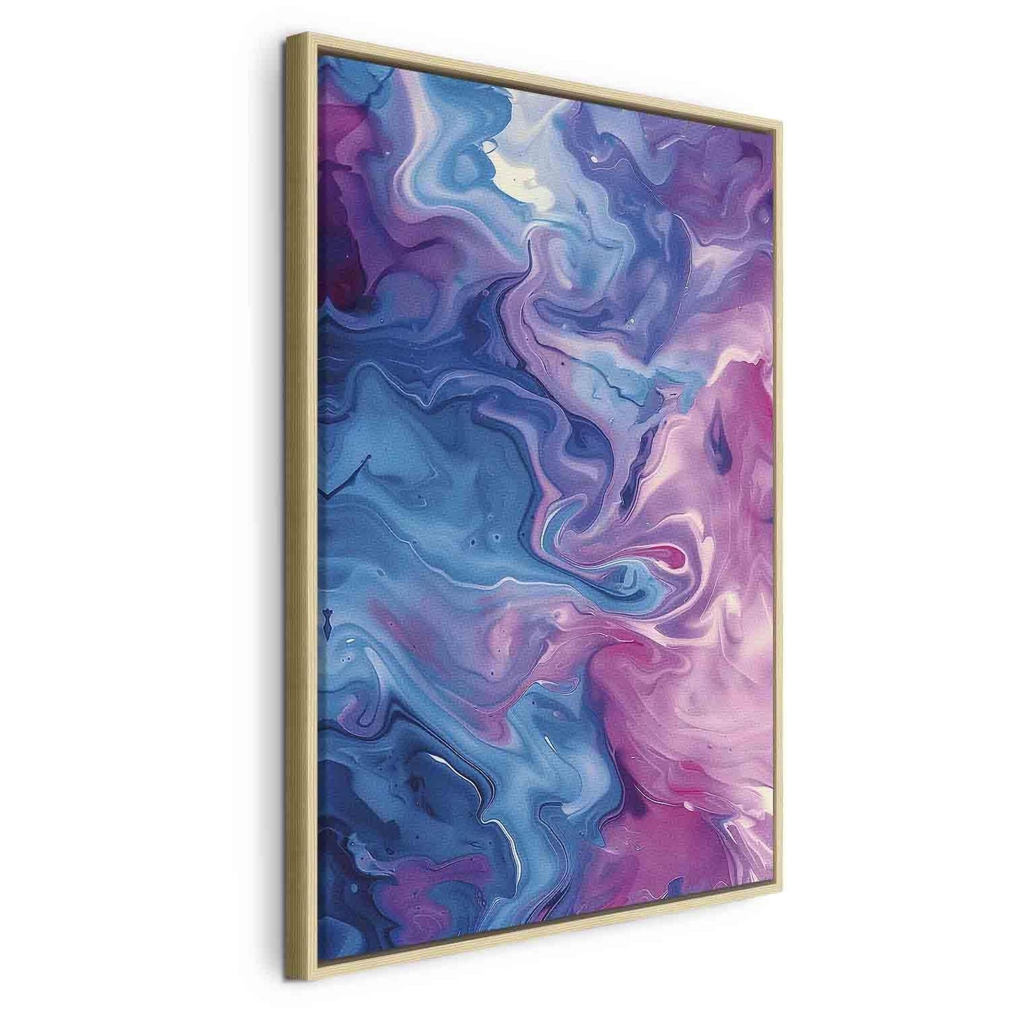 Leinwandbild - Night Flows - Abstract Waves in Shades of Blue and Violet Artgeist