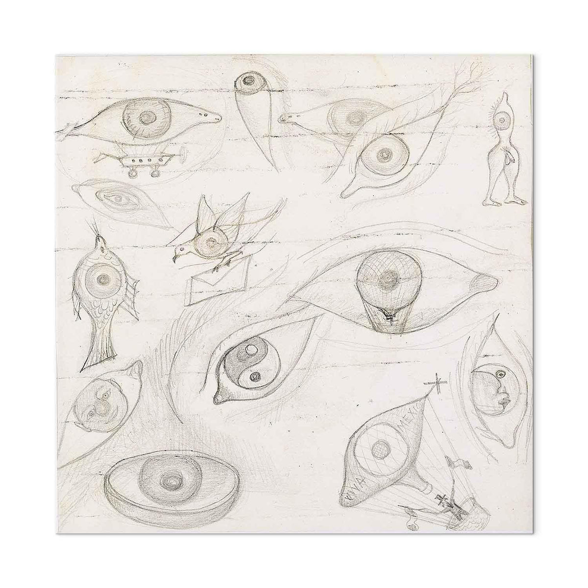 Leinwandbild - Frida Kahlo – Drawing of Eyes