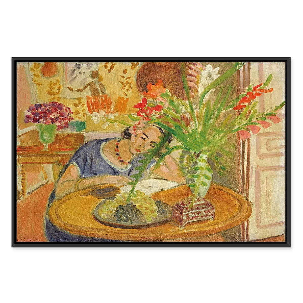 Leinwandbild - Henri Matisse – Woman with Gladioli