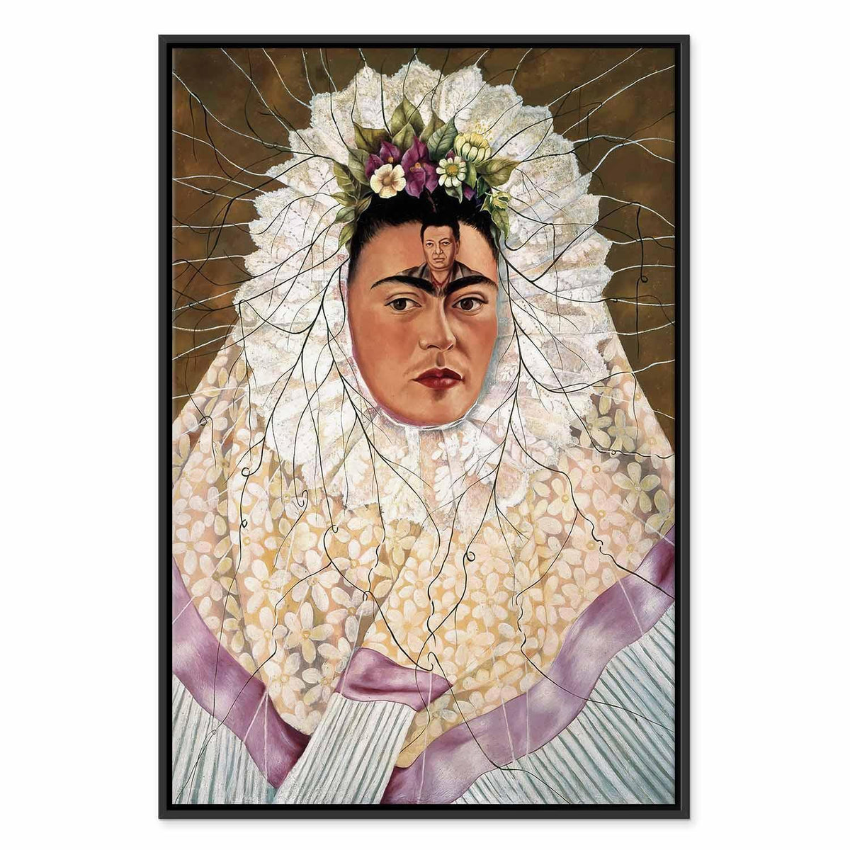 Leinwandbild - Frida Kahlo – Self-Portrait as a Tehuana (Diego on My Mind)
