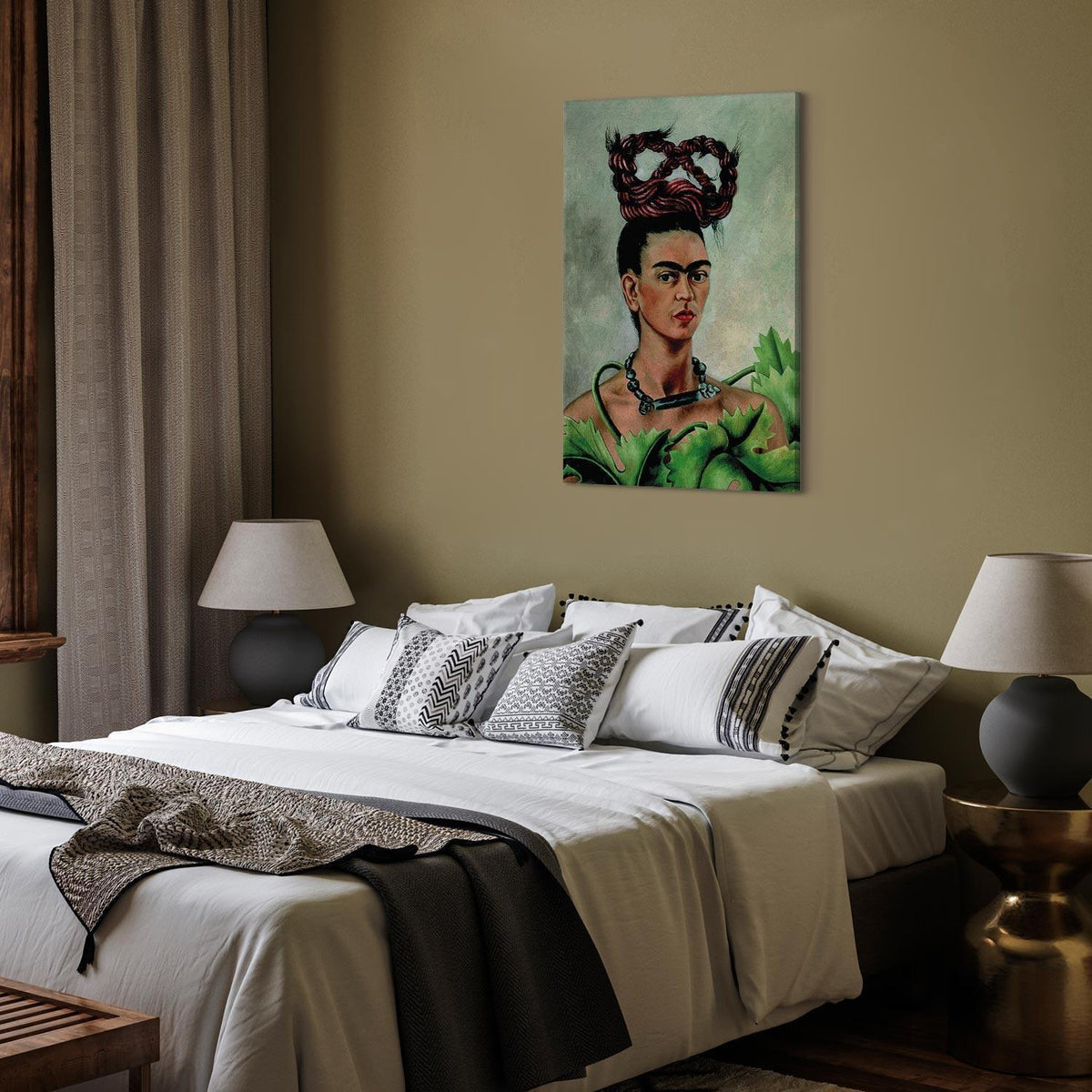 Leinwandbild - Frida Kahlo – Self-Portrait with Braid
