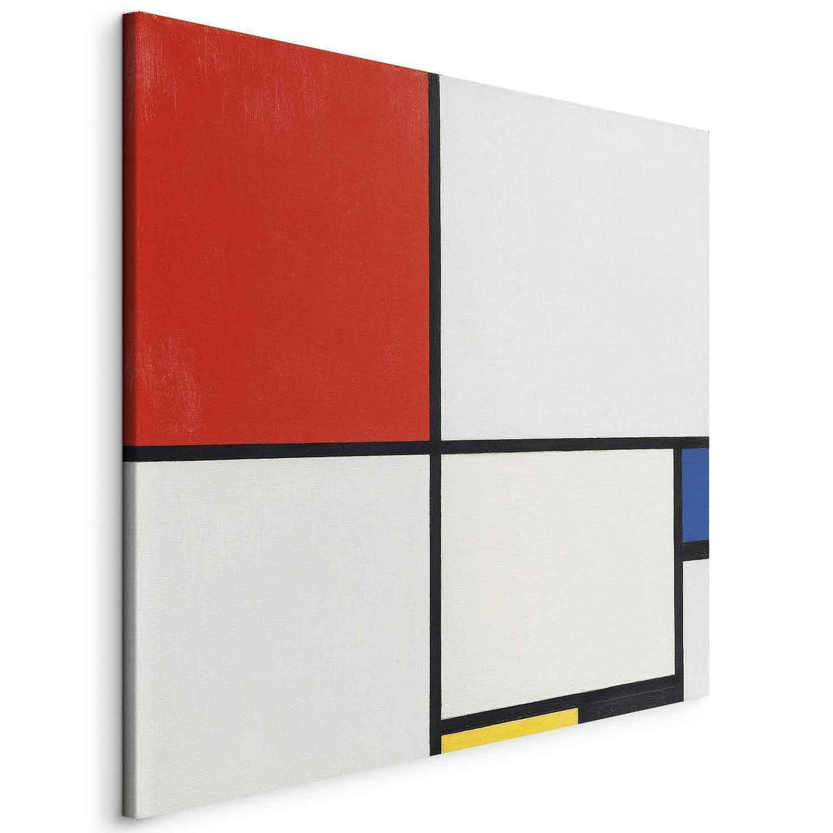 Leinwandbild - Piet Mondrian – Composition No III, with red, blue, yellow and black