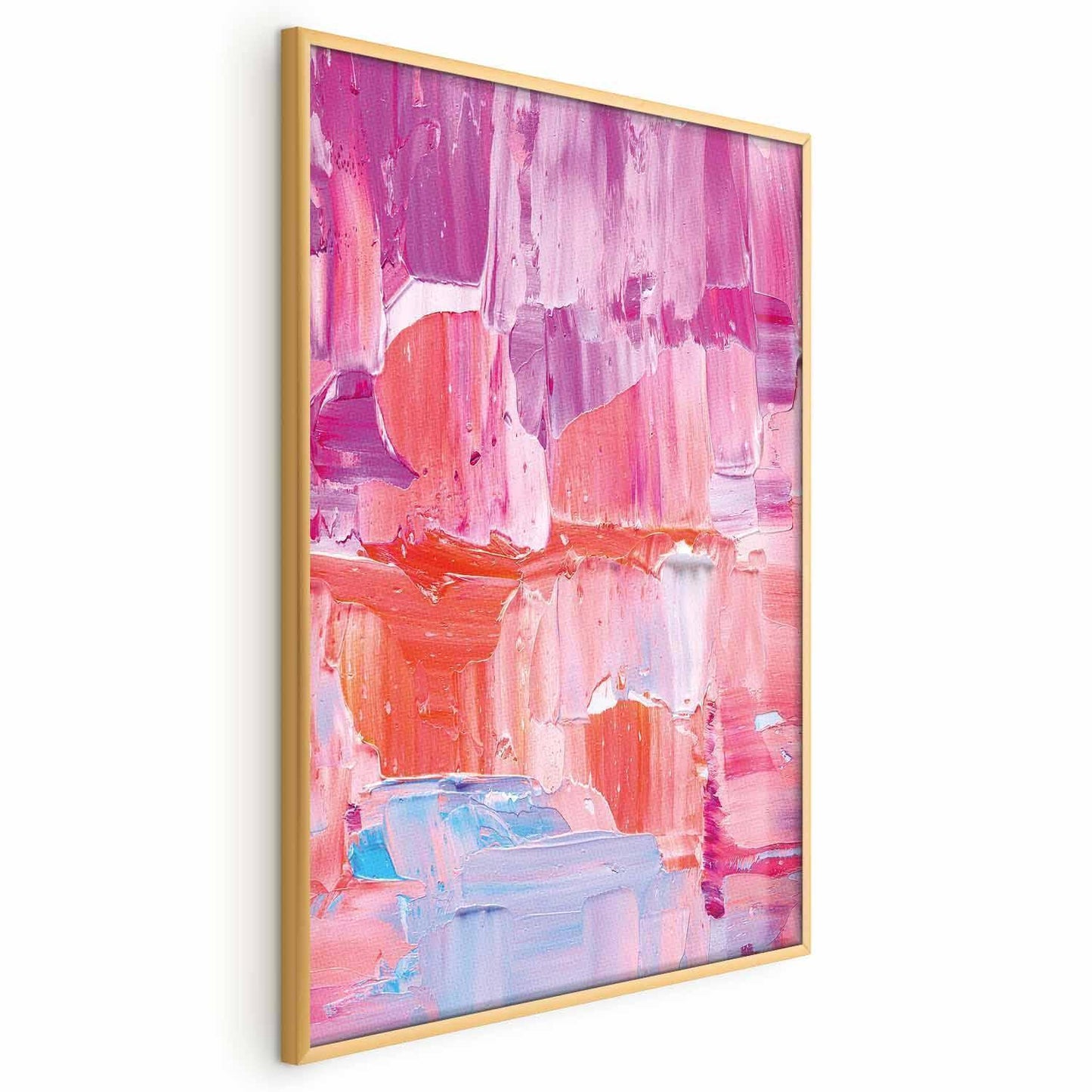 Poster - Colorful Strokes - intense shades of pink and purple on canvas Artgeist