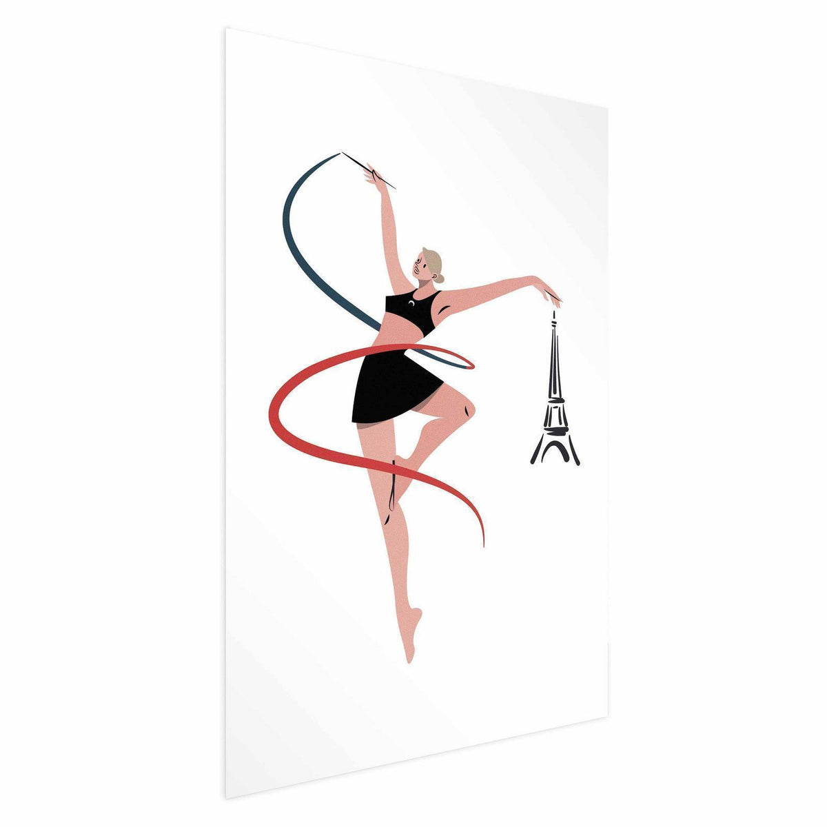 Poster - Illustration of a Woman with a Ribbon - Artistic Gymnastics