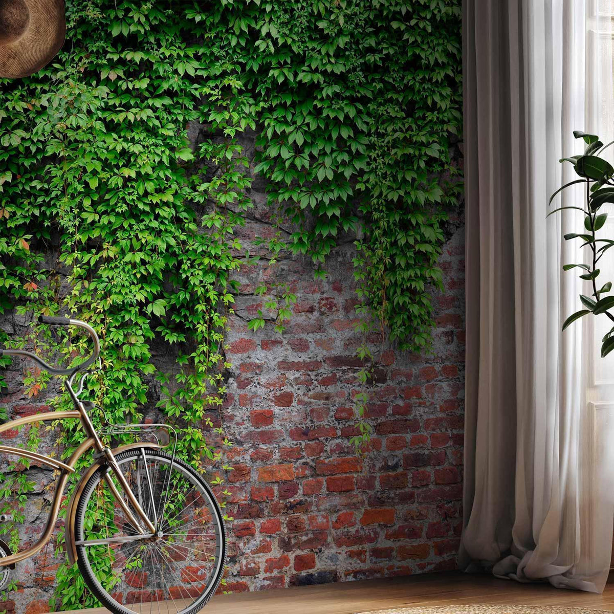 Fototapete - Brick and ivy