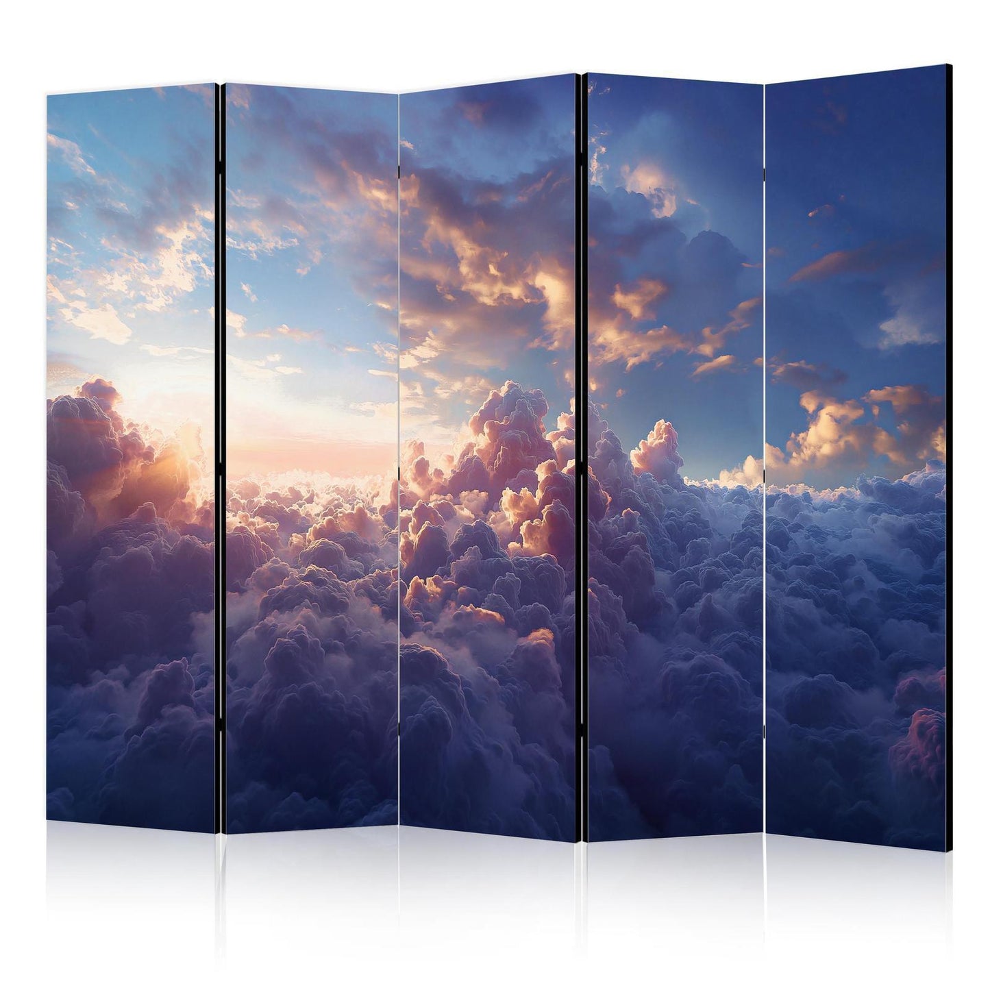 Paravent - The Sun in Hiding: The Golden Face of the Sky Above a Cloudy Sea Artgeist