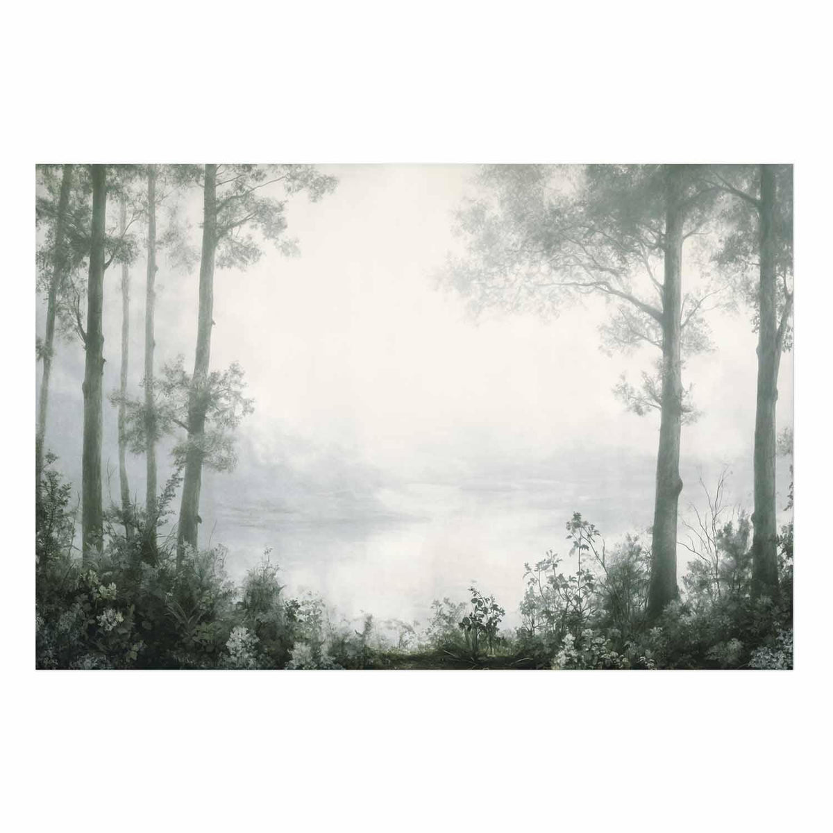Poster - Forest and Pond in Patinated Green