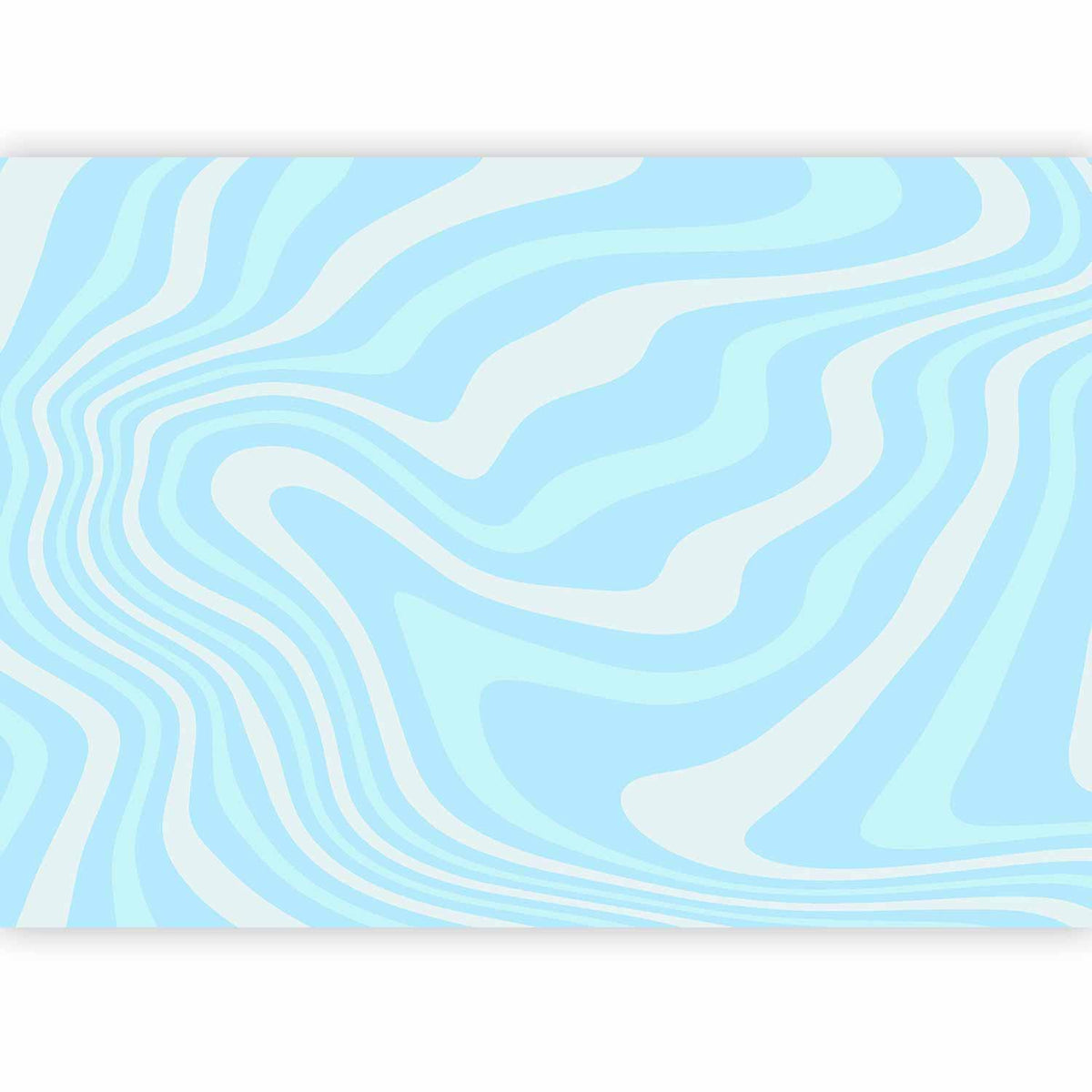Fototapete - Composition in Blues and Whites - Harmonious Abstract Waves in a Cool Color Tone