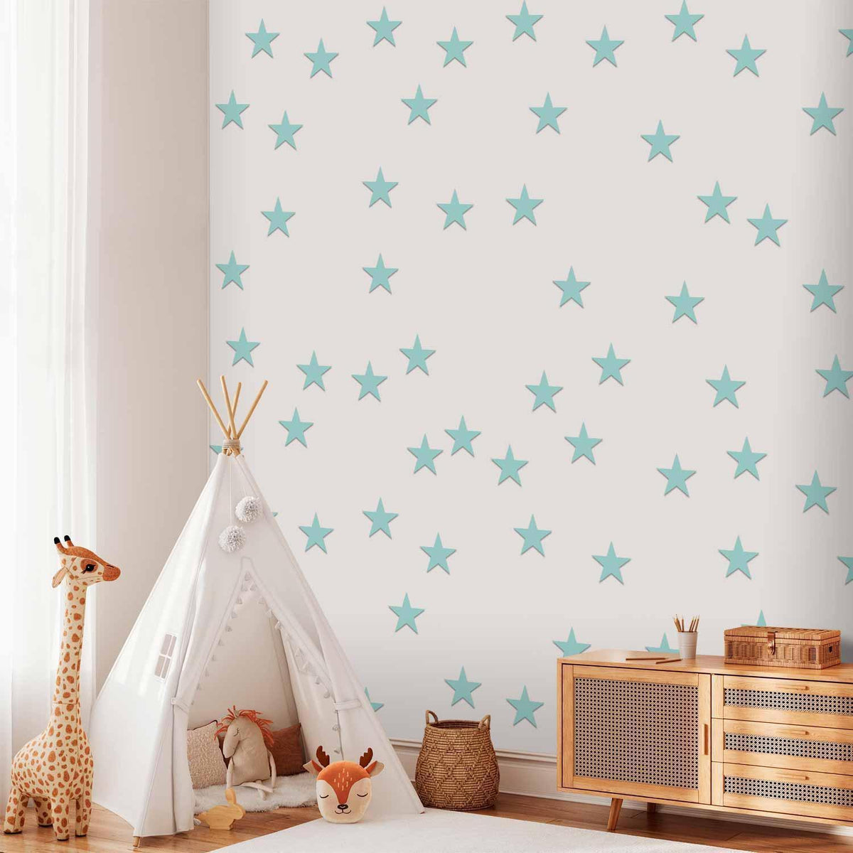 Tapete - Stars - Aquamarine