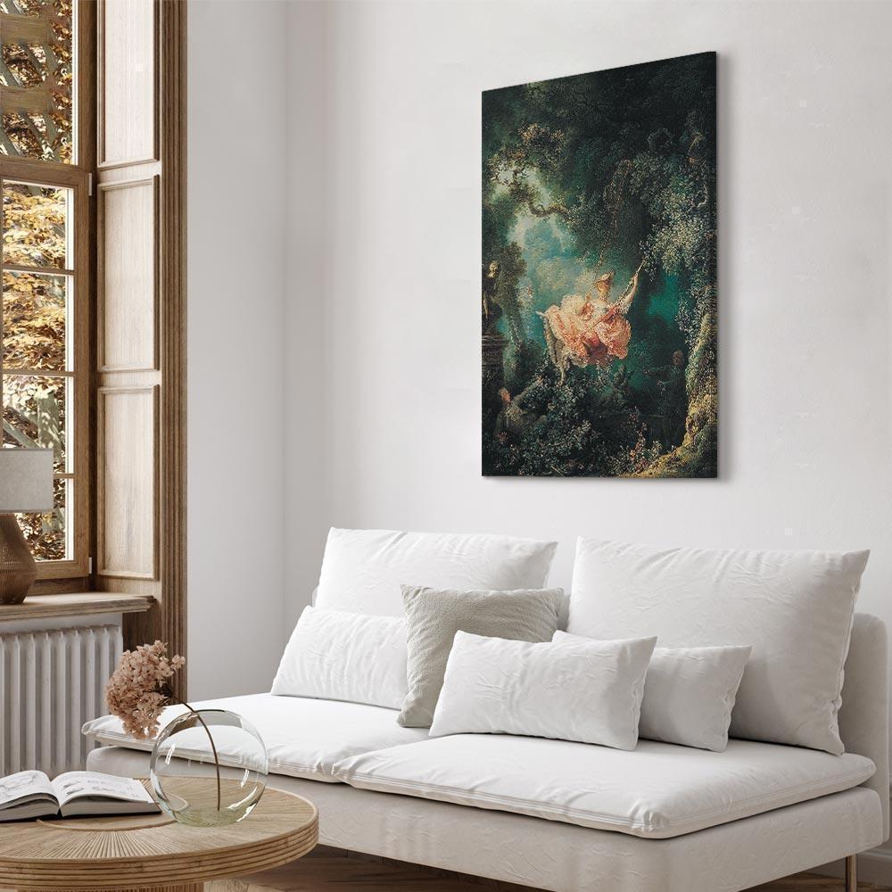 Leinwandbild Die Schaukel – Jean-Honoré Fragonard Rokoko-Meisterwerk