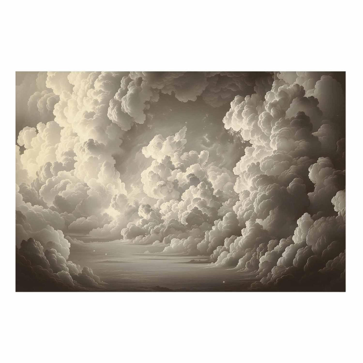 Poster - Whisper of Illuminated Clouds: Soft Light Play in the Sky Theater