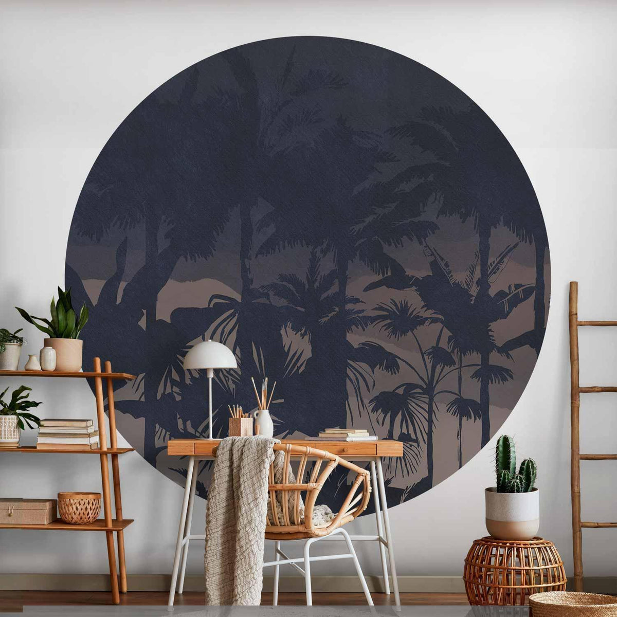 Runde Fototapete - Jungle at night