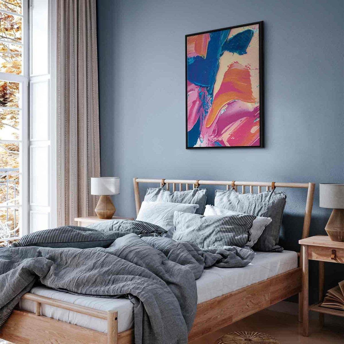 Leinwandbild - Energetic Shapes - Dynamic Oil Paint Composition on Canvas