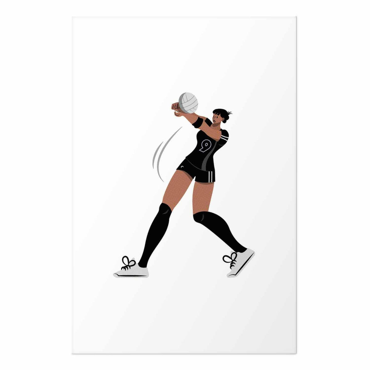 Poster - Illustration - Female Volleyball Team Player