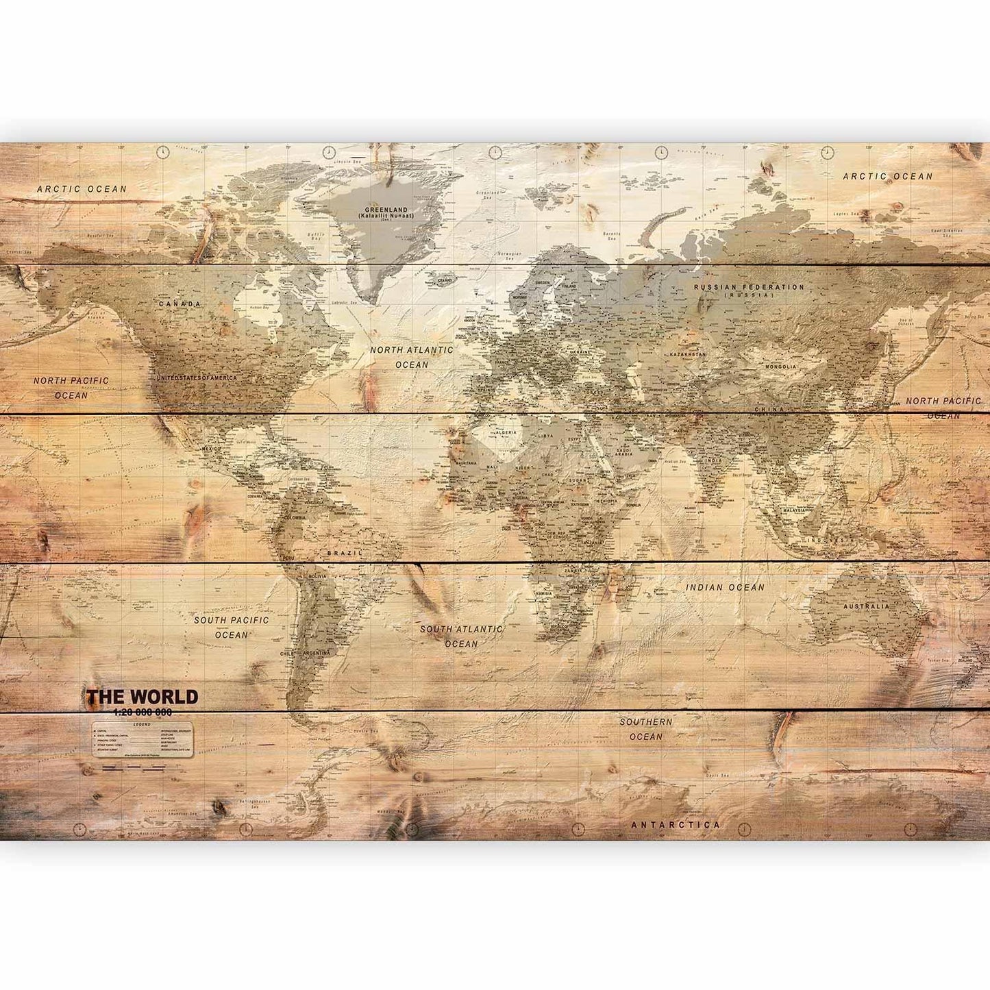 Fototapete - Map on Boards Artgeist