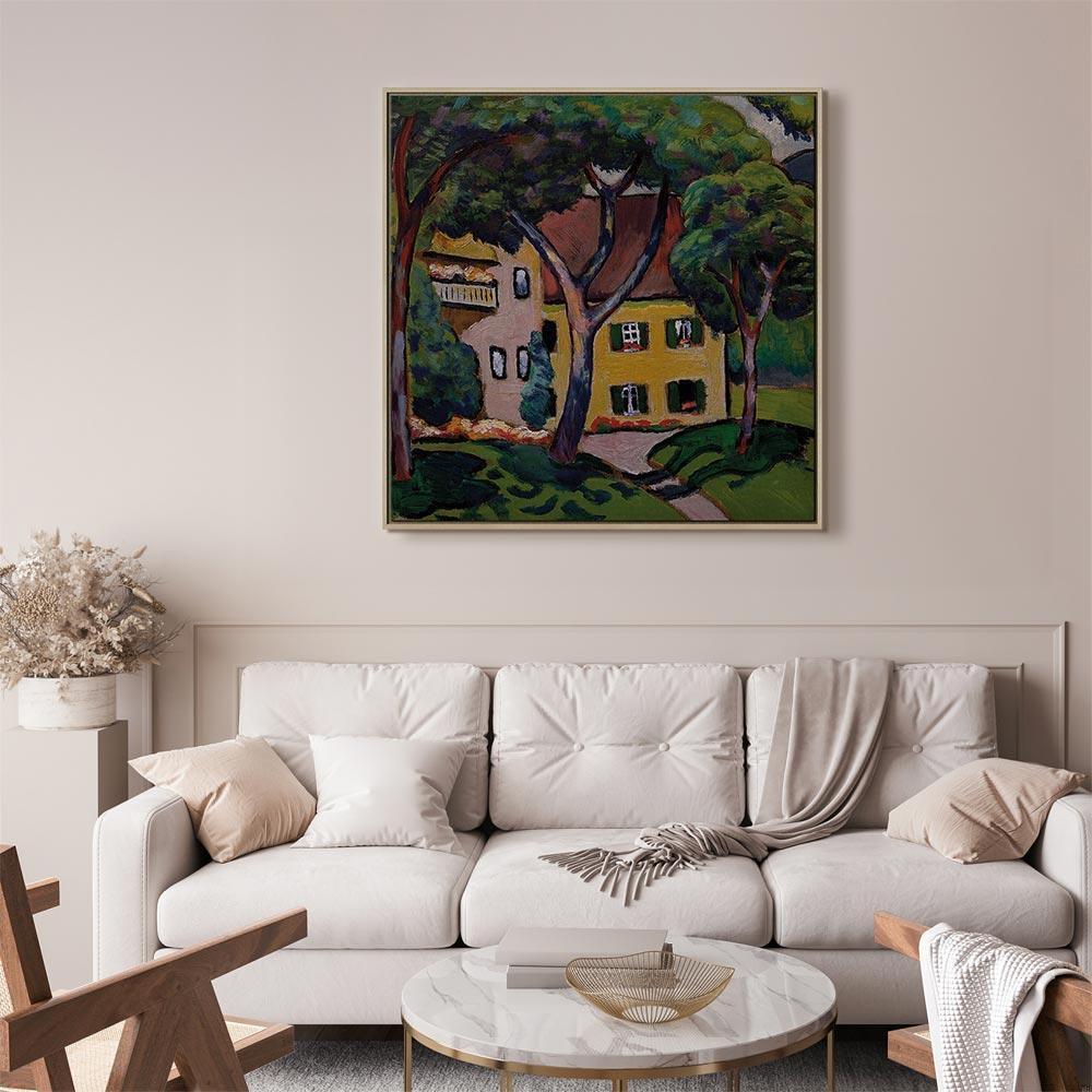 Leinwandbild - August Macke – Staudacherhaus in Tegernsee
