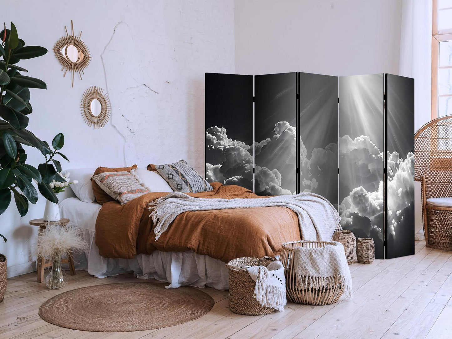 Paravent - Hope in the Clouds: Inspiring Rays of the Sun – Awaken Emotions Artgeist