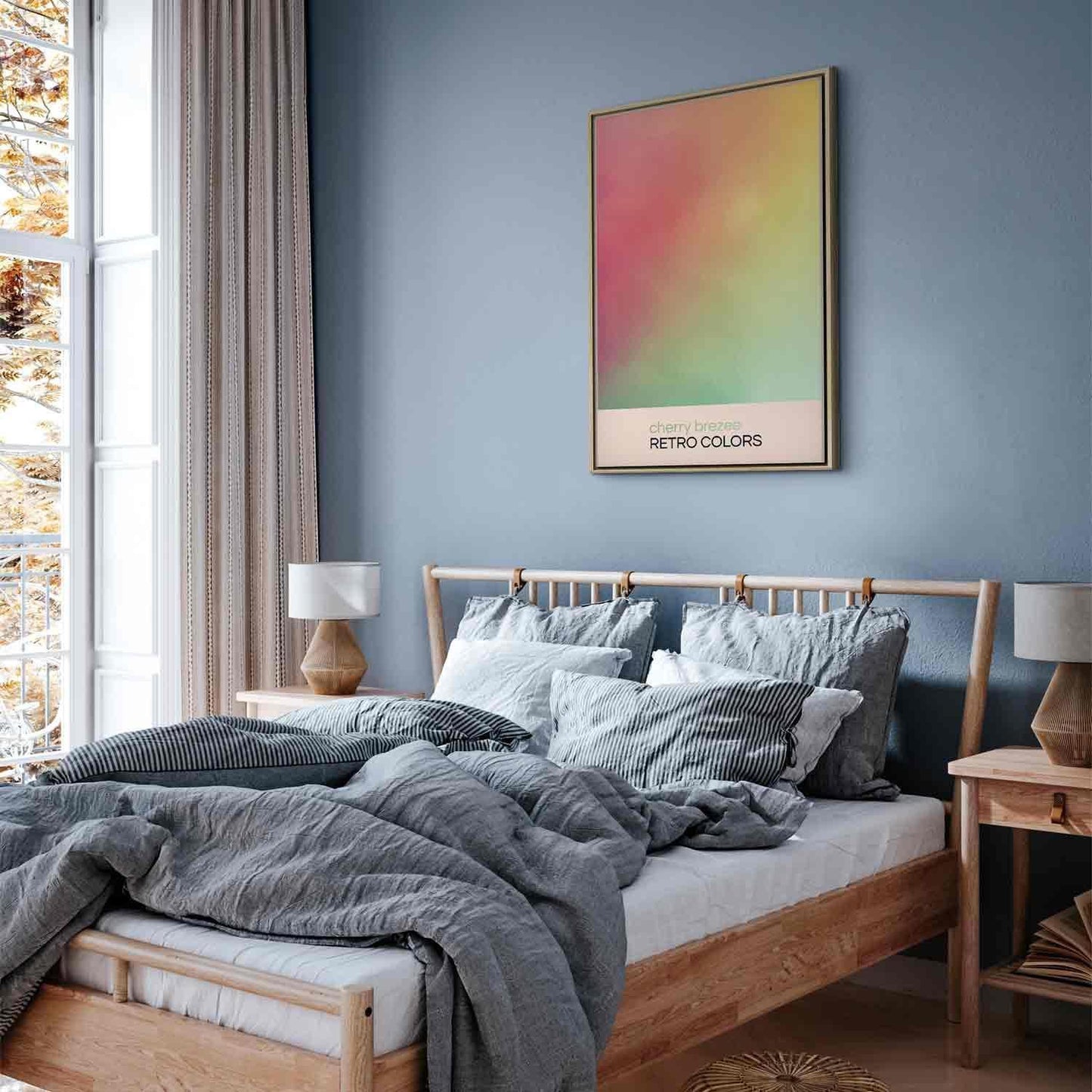Leinwandbild - Cherry Breeze - Pastel Gradient in Delicate Retro Colors Artgeist
