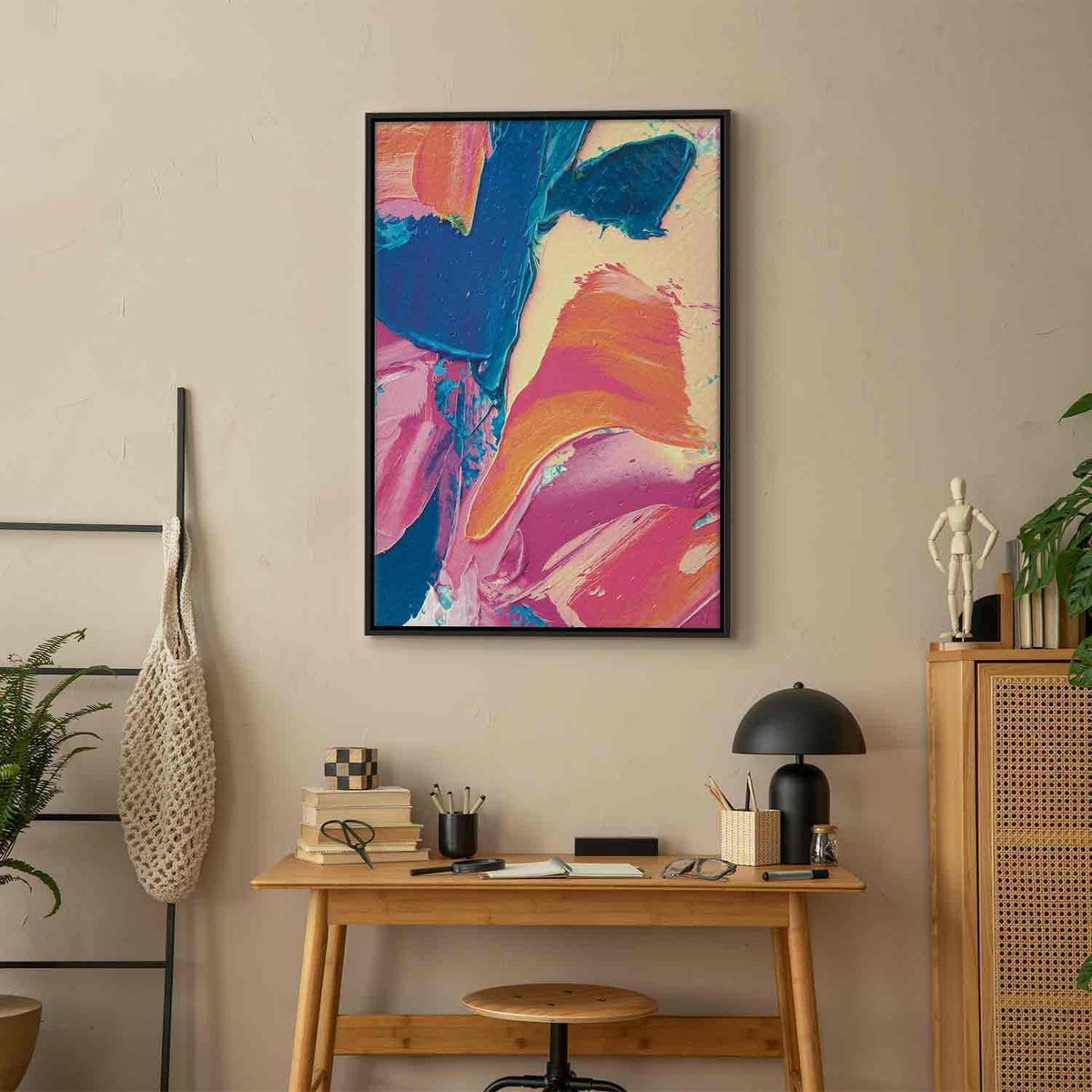 Leinwandbild - Energetic Shapes - Dynamic Oil Paint Composition on Canvas